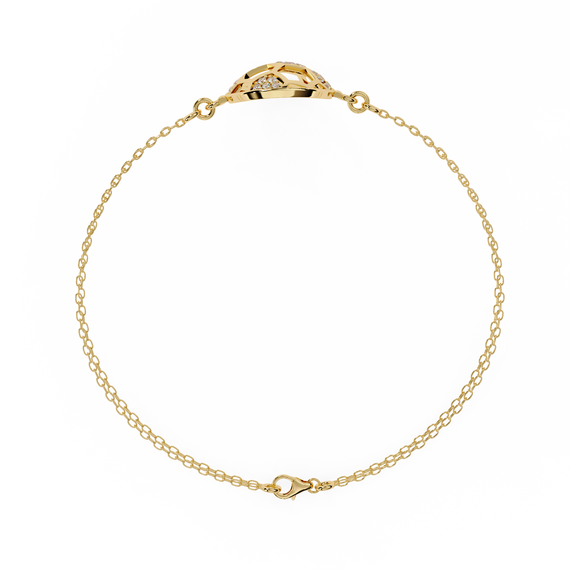 Solitairekart 0.2ct Natural Diamond-Studded Soccer Ball Bracelet-HI Color, VS-SI Clarity